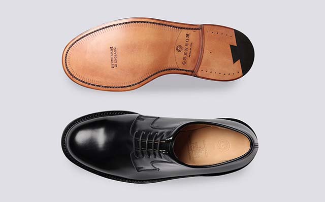 Grenson Camden Mens Derby Shoes in Black Leather GRS113880
